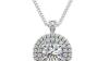 Round Microset Double Halo Pendant