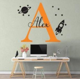 Solar system space wall stickers