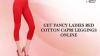 GET FANCY LADIES RED COTTON CAPRI LEGGINGS ONLINE