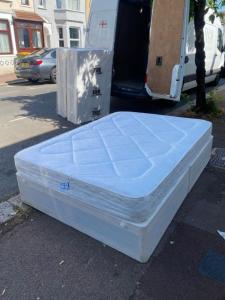 Double bed with mattress.