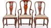Set Queen Anne Desk Chairs Mahogany