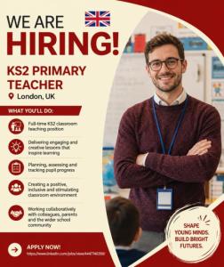 KS2 Primary Teacher Required in London
