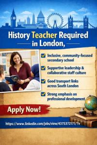 History Teacher Required in London