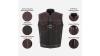 Men's Leather Biker Waistcoat Cordura Black Red Stitching Quilted SOA Vest