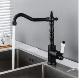 Antique Kitchen Taps Brass Rotatable Single Handle Mixer Kitchen Tap T0258B