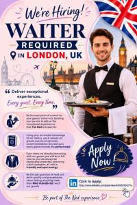 Waiter Required in London